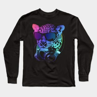 Cool DJ Leopard Long Sleeve T-Shirt